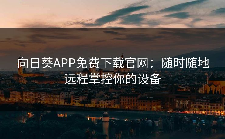向日葵APP免费下载官网：随时随地远程掌控你的设备